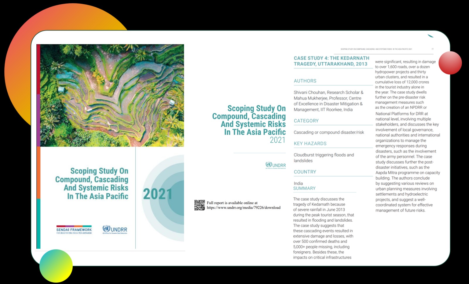 Publication in UNDRR Report 2021